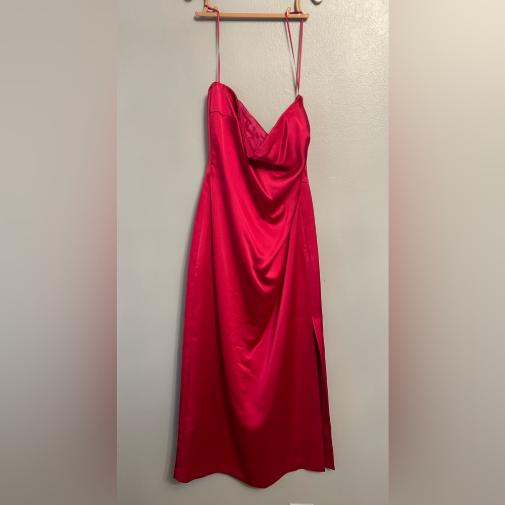 Ramy Brook Pink Small Sz 2 Leg Slit Strapless Midi Dress - Picture 6 of 6